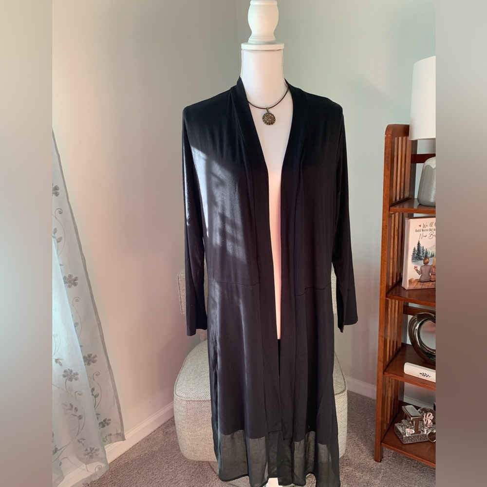 LOGO by Lori Goldstein Black Women's cardigan